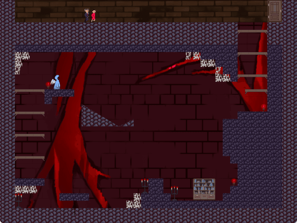 Death of a Deal haunted-house level during gameplay